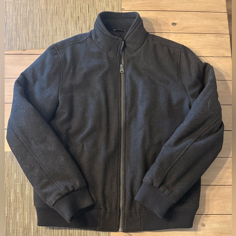 Tommy Hilfiger Men's Wool Black Zip-Up Lined Jacket